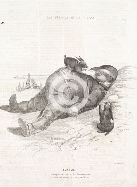 Les Plaisirs de la chasse: Sommeil, 1842. Creator: Alade Joseph Lorentz (French, 1813-after 1858).