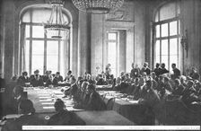 Les plenipotentiaires allemands devant les allies a Versailles; le 7 mai 1919 a Versailles 1919. Creator: Unknown