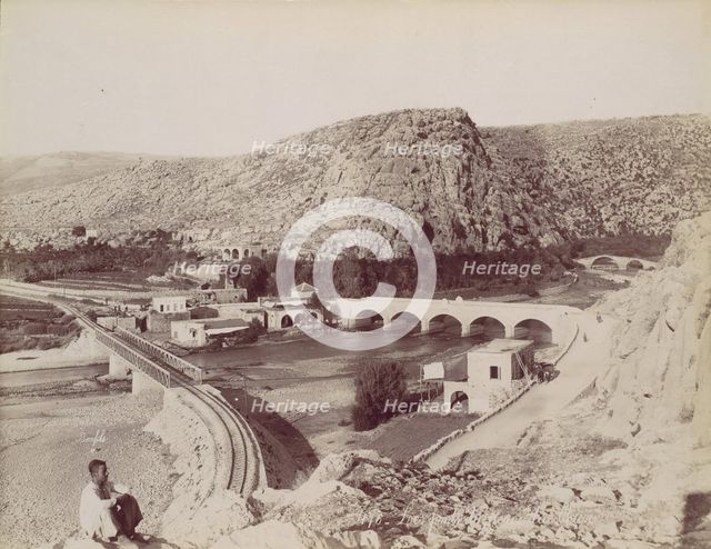 Les ponts du fleurs [fleuve] du chien, ca. 1880. Creator: Felix Bonfils.