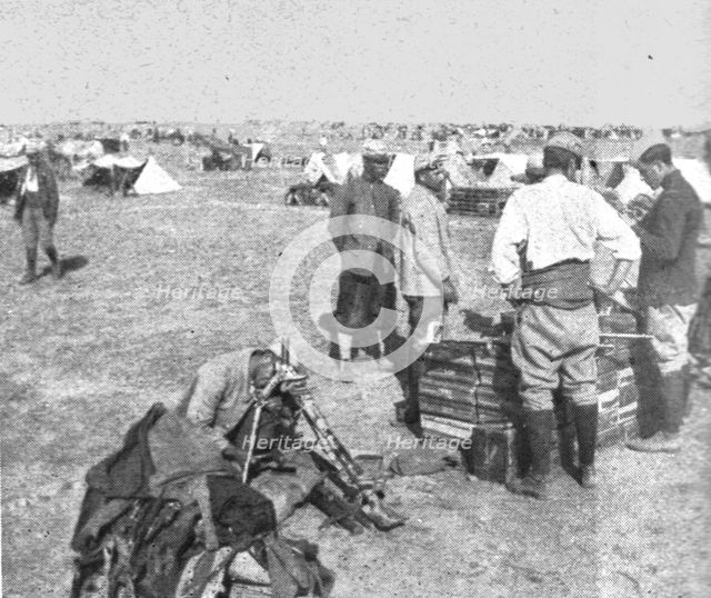 'Les premiers contingents Franco-Anglais a Salonique; A Zeitenlick; la vie au camp', 1915 (1924). Creator: Unknown.