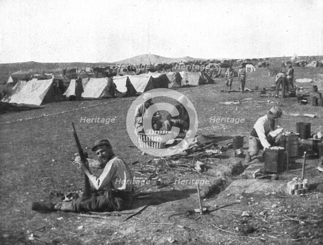 'Les premiers contingents Franco-Anglais a Salonique; Un coin de Zeitenlick: les menus...1915 (1924) Creator: Unknown.