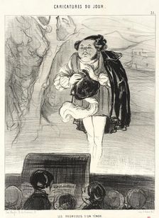 Les Promesses d'un ténor, 1842. Creator: Honore Daumier