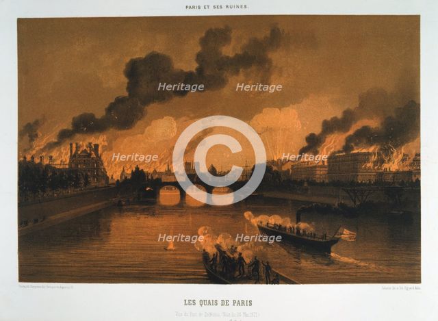 'Les Quais de Paris', 24 May 1871. Artist: Anon