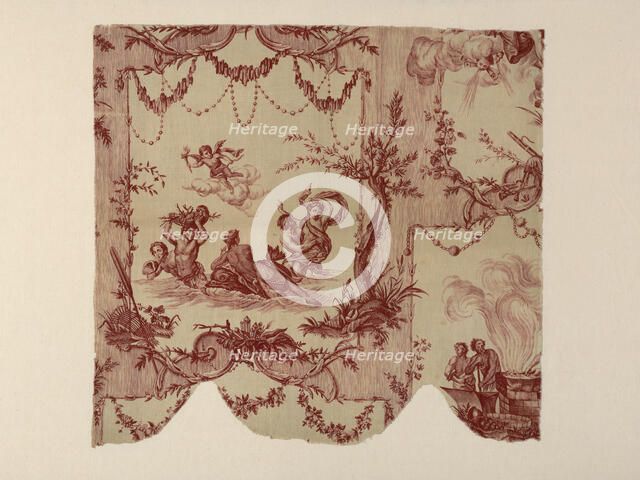 Les Quatre Éléments (The Four Elements) (Furnishing Fabric), France, c. 1780. Creator: Oberkampf Manufactory.