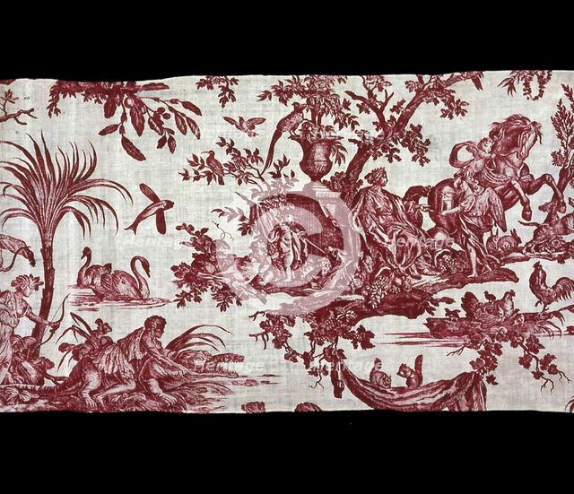 Les Quatre Parties du Monde (Four Quarters of the Globe) (Furnishing Fabric), France, c.1794. Creator: Christophe-Philippe Oberkampf.