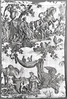 Les Quatre Parties du Monde (Four Quarters of the Globe) (Furnishing Fabric), France, c. 1785. Creator: Christophe-Philippe Oberkampf
