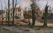 Les ruines du chateau de Soulir, pres de Vailly, au Sud-Ouest de Craonne 1917. Creator: Francois Flameng