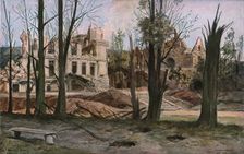 Les ruines du chateau de Soulir, pres de Vailly, au Sud-Ouest de Craonne 1917. Creator: Francois Flameng