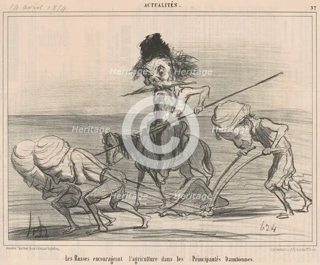 Les Russes encourageant l'agriculture, 19th century. Creator: Honore Daumier.