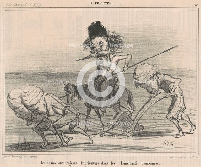 Les Russes encourageant l'agriculture, 19th century. Creator: Honore Daumier.