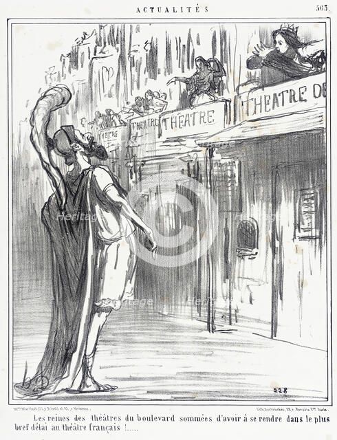 Les reines des théâtres du boulevard..., 1858. Creator: Honore Daumier.