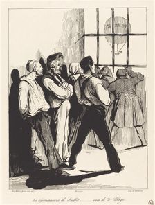 Les réjouissances de Juillet... vues de Ste. Pélagie, 1834. Creator: Honore Daumier