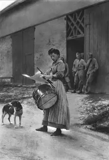 Les Remplacantes; La Garde Champetre. A Hangest-en-Santerre, en arriere du front de la Somme...1916 Creator: Unknown