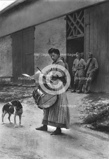 'Les Remplacantes; La Garde Champetre. A Hangest-en-Santerre, en arriere du front de la Somme...1916 Creator: Unknown.