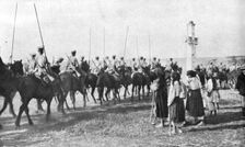 Les Revers Russes; une scene de la retraite de nos allies sur le Bug 1915. Creator: Unknown