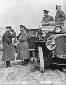 'Les Revers Russes; une visite du Tsar a ses armees 1915. Creator: Unknown