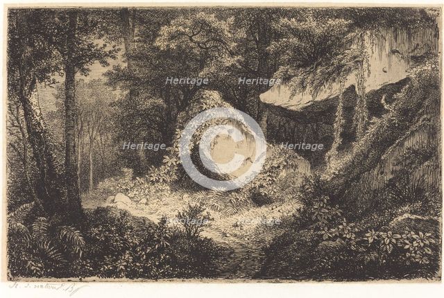 Les roches blanches (White Rocks), published 1849. Creator: Eugene Blery.