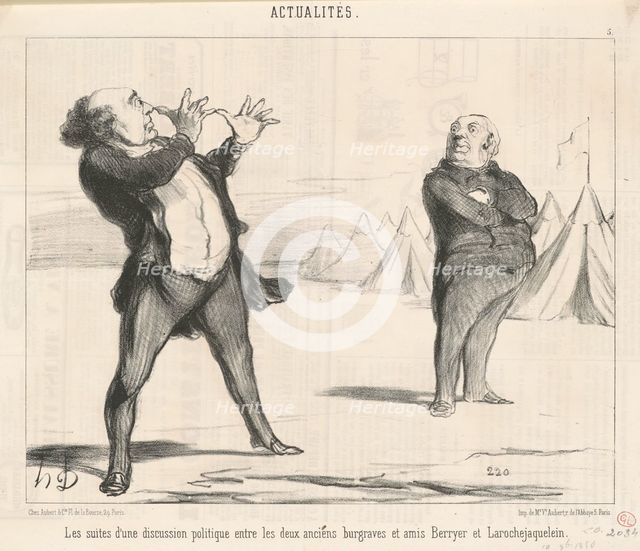 Les suites d'une discussion politique ..., 19th century. Creator: Honore Daumier.