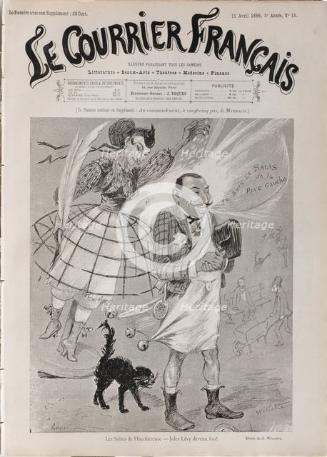 Les suites de l'Incohérence - Jules Lévy devenu fou!, 1886. Creator: Willette, Adolphe (1857-1926).