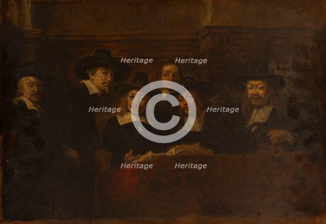 Les syndics des drapiers, copie d'après Rembrandt, c.1853. Creator: Felix Francois Georges Philibert Ziem.