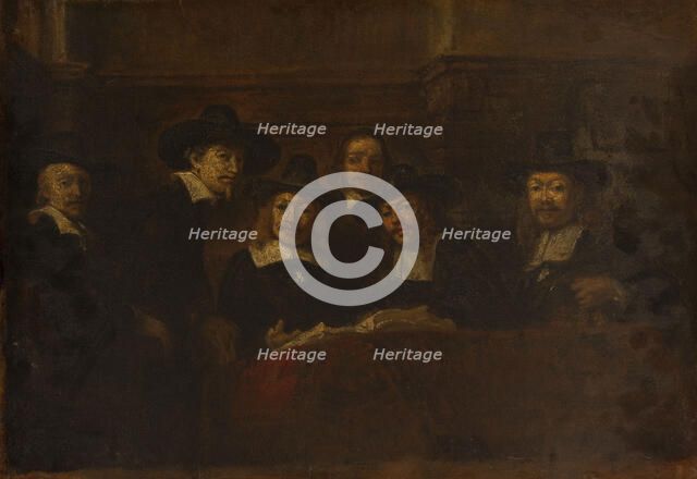 Les syndics des drapiers, copie d'après Rembrandt, c.1853. Creator: Felix Francois Georges Philibert Ziem.
