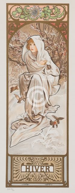 Les Saisons. Hiver, 1897. Creator: Mucha, Alfons Marie (1860-1939).