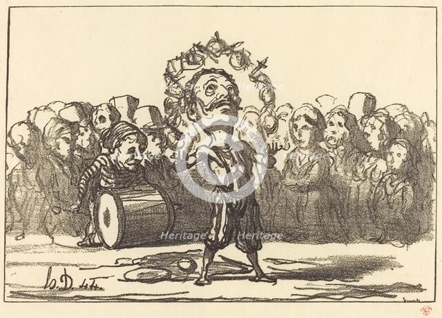 Les saltimbanques, 1880. Creator: Honore Daumier.