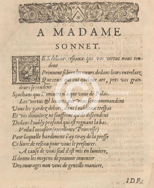 Les Secondes Oeuvres, et Subtiles Inventions De Lingerie du Seigneur Federic de Vinciolo V..., 1603. Creator: Federico de Vinciolo.
