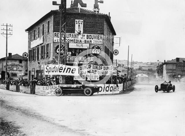 Les Sept Chemins hairpin at the French Grand Prix, Lyons, 1924. Artist: Unknown