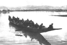'Les Serbes a Scutari d'Albanie; deputes de la Skoupchtina traversant le lac de Scutari. 1916. Creator: Samson Tchernoff