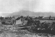 Les Serbes a Scutari d'Albanie; un des canons de l'artillerie serbe qui ont pu etre sauves..., 1916 Creator: Samson Tchernoff