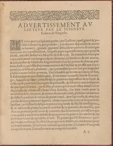 Les Singuliers et Nouveaux Portraicts... page 2 (recto), 1588. Creator: Federico de Vinciolo