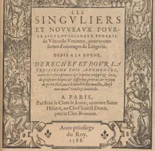 Les Singuliers et Nouveaux Portraicts... page 41 (recto), 1588. Creator: Federico de Vinciolo