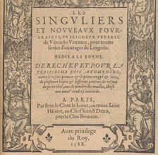 Les Singuliers et Nouveaux Portraicts... page 41 (recto), 1588. Creator: Federico de Vinciolo