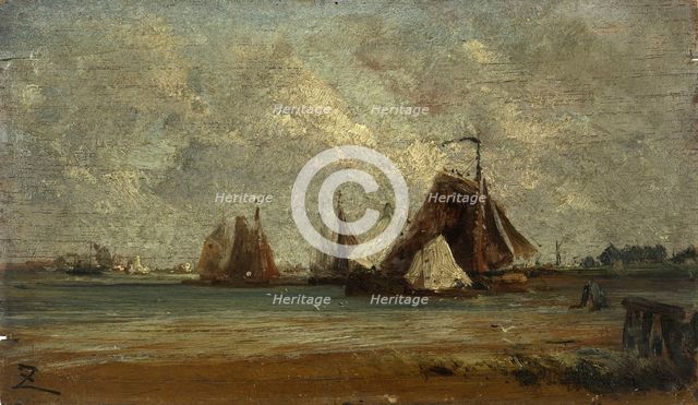 Les sloops de pêche, c.1852. Creator: Felix Francois Georges Philibert Ziem.