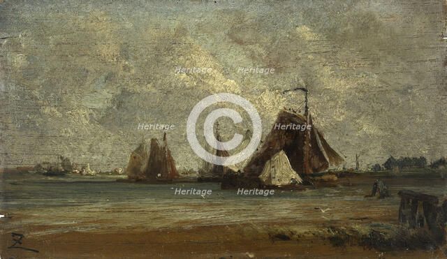 Les sloops de pêche, c.1852. Creator: Felix Francois Georges Philibert Ziem.