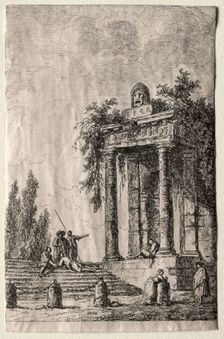 Les Soirées de Rome: The Stairs, 1763. Creator: Hubert Robert (French, 1733-1808)