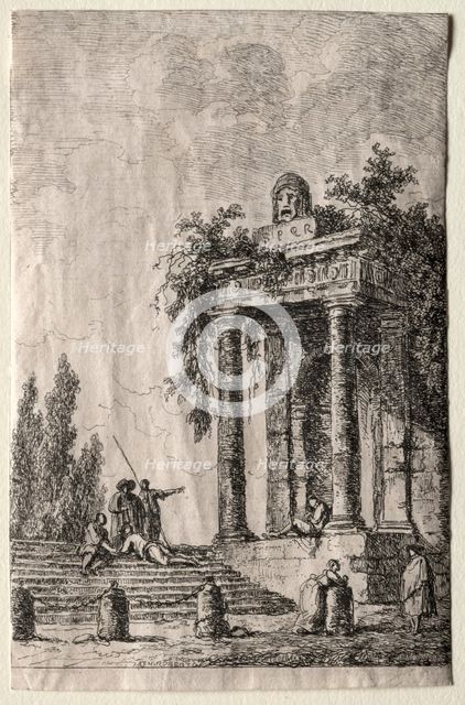 Les Soirées de Rome: The Stairs, 1763. Creator: Hubert Robert (French, 1733-1808).
