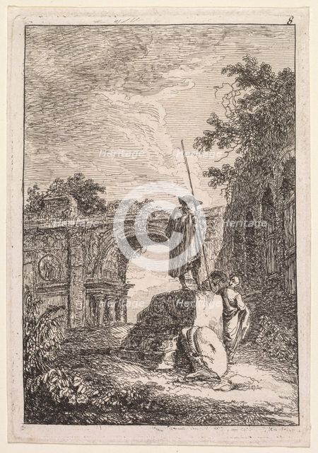 Les Soirées de Rome: LArc de triomphe, 1763-1764. Creator: Hubert Robert (French, 1733-1808).