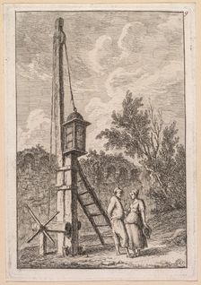 Les Soirées de Rome: Le Poteau, 1763-1764. Creator: Hubert Robert (French, 1733-1808)