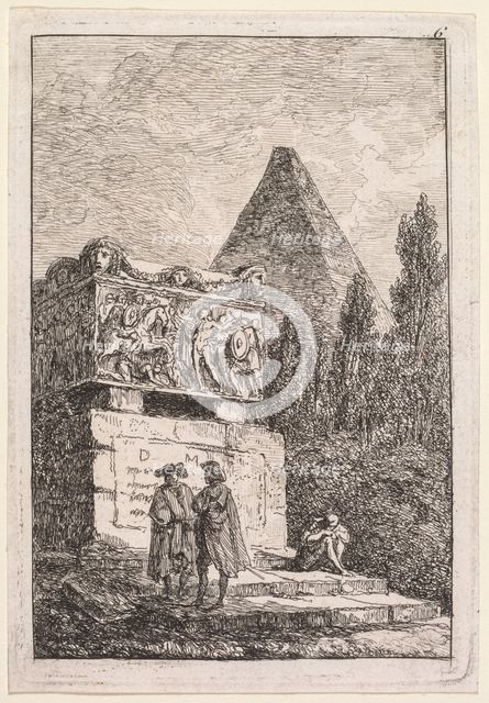 Les Soirées de Rome: Le Sarcophage, 1763-1764. Creator: Hubert Robert (French, 1733-1808).