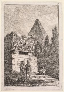 Les Soirées de Rome: Le Sarcophage, 1763-1764. Creator: Hubert Robert (French, 1733-1808)