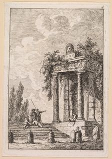 Les Soirées de Rome: LEscalier aux quatre bornes, 1763. Creator: Hubert Robert (French, 1733-1808)