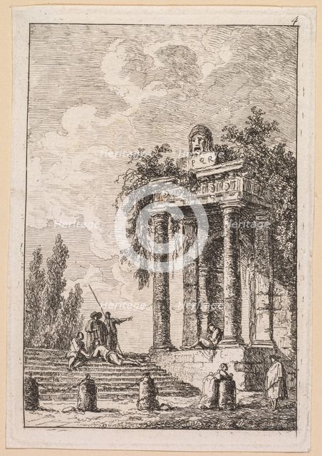 Les Soirées de Rome: LEscalier aux quatre bornes, 1763. Creator: Hubert Robert (French, 1733-1808).