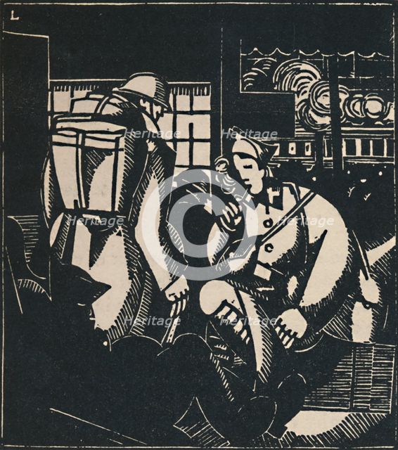 'Les Soldats À La Gare', 1919. Artist: Jean-Emile Laboureur.