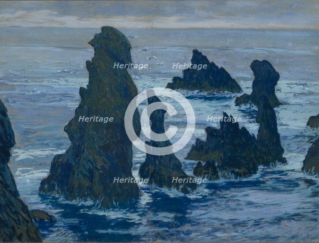 Les Sorcières, aiguilles de Port-Coton, ca 1895-1896. Creator: Auburtin, Jean Francis (1866-1930).