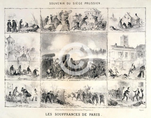 'Les Souffrances de Paris', 1870-1871. Artist: Anon