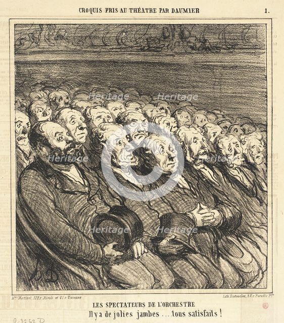 Les Spectateurs de l'orchestre, 1864. Creator: Honore Daumier.
