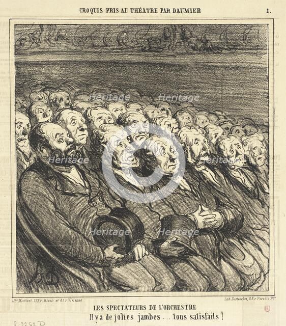 Les Spectateurs de l'orchestre, 1864. Creator: Honore Daumier.