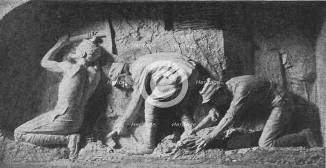 'Les specialistes dans la bataille: Pionniers et Sapeurs; La Sape. Bas-relief par le..., 1916. Creator: L'Homme.